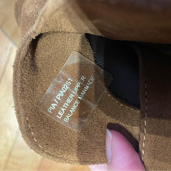 PIA CHESTNUT SUEDE Fold over chunky square block Western Pullover Riding Biker - Picture 10 of 10